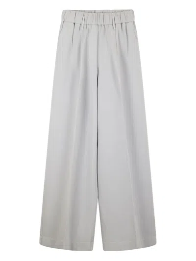 Forte Forte Fluid Silhouette Regular Waist Trousers In Gray