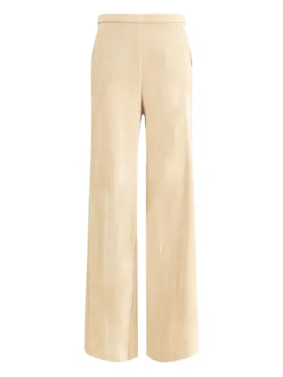 FORTE FORTE ELASTICATED-WAISTBAND VELVET TROUSERS