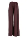Forte Forte Bordeaux Pants With Elastic Drawstring Waist In Red