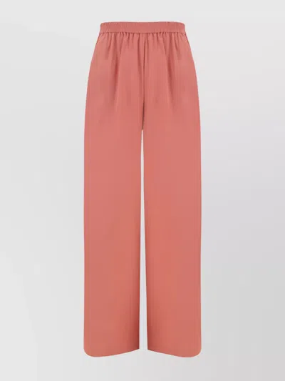 Forte Forte Elasticized Waistband Wide-leg Trousers In Pink