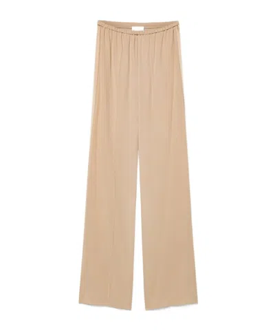 Forte Forte Elasticwaist Trousers In Envers Satin In Brown