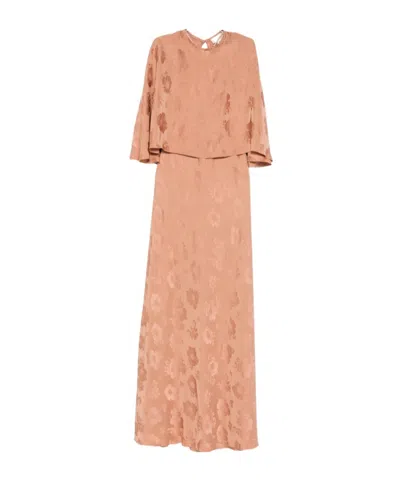 Forte Forte Elegant Dress In Jacquard Bouquet In Pink