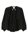 Forte Forte Embellished Button-up Blouse In Black