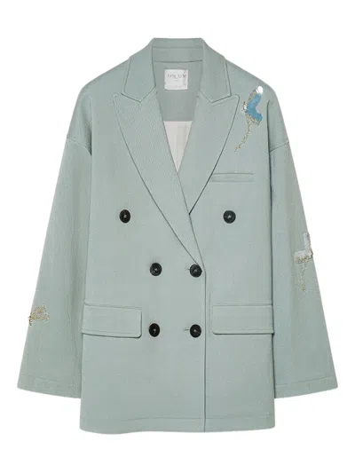 Forte Forte Embellished Double-breasted Jacket In Blue