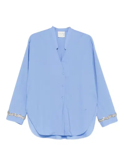 Forte Forte Embellished Shirt In Blue