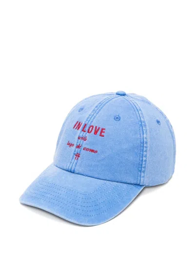 Forte Forte Embroidered Baseball Cap In Blue
