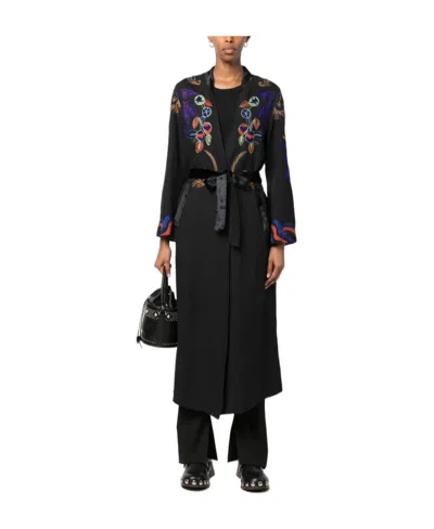 Forte Forte Embroidered Coat In Black