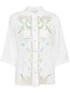 FORTE FORTE EMBROIDERED COTTON AND SILK BLEND SHIRT