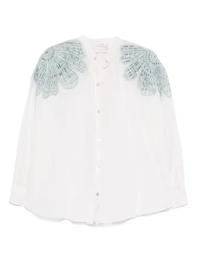 FORTE FORTE FORTE FORTE EMBROIDERED COTTON BLEND SHIRT