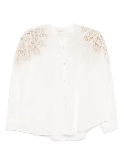 FORTE FORTE FORTE FORTE EMBROIDERED COTTON BLEND SHIRT