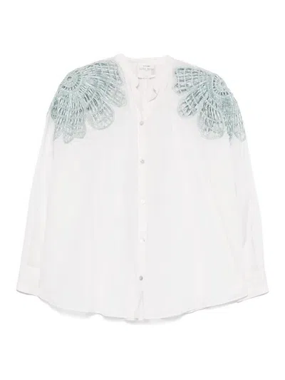 FORTE FORTE EMBROIDERED COTTON BLEND SHIRT