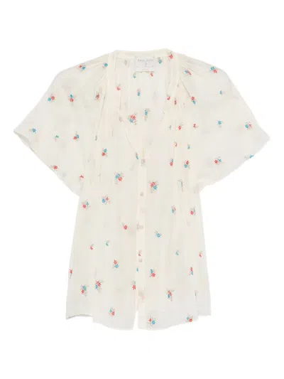 Forte Forte Embroidered Cotton Shirt In Neutral