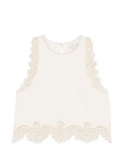 Forte Forte Casablanca White Cotton Crochet Shorts