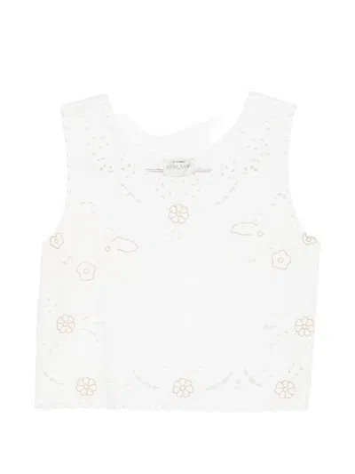 Forte Forte Embroidered Cotton Top In White