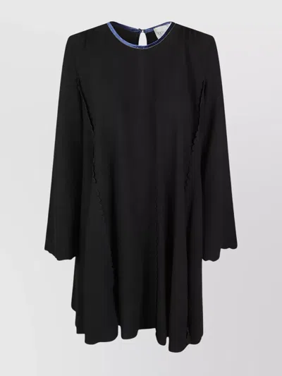 Forte Forte Embroidered Dress Featuring Keyhole Back In Black