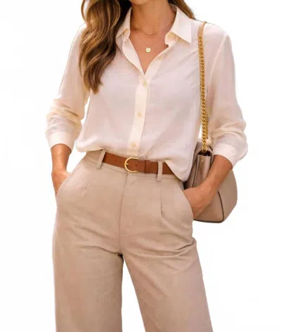 Forte Forte Embroidered Edges Shirt In White In Neutral