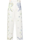 FORTE FORTE EMBROIDERED LINEN TROUSERS