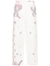 FORTE FORTE EMBROIDERED LINEN TROUSERS