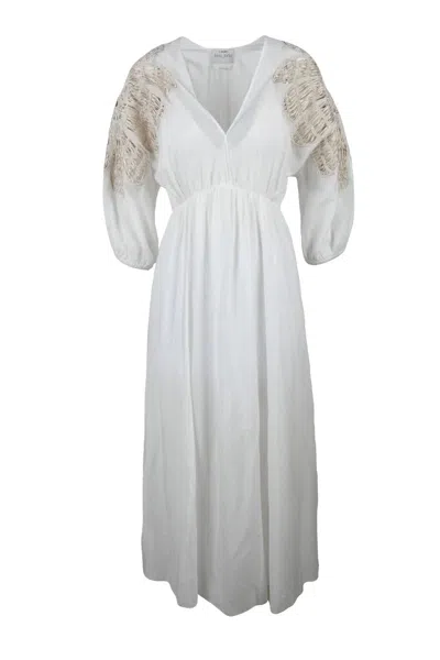 Forte Forte Embroidered Long Dress - White
