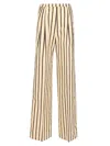 Shop Forte Forte Embroidered Pinstripe Cotton Wide Leg Pants In White