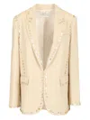 Shop Forte Forte Embroidered Sand Blazer In Beige