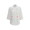 Forte Forte Halfsleeve Voile Shirt With Oniric Blossom Embroidery Pattern