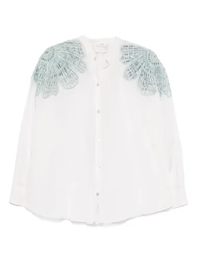 Forte Forte Embroidered Cotton Blend Shirt In Neutral