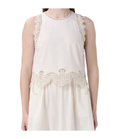 Forte Forte Embroidered Sleeveless Vest In White