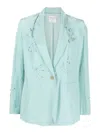 Forte Forte Rhinestone-embellished Lightweight Blazer In Blue