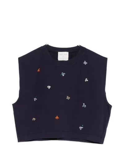 Forte Forte Embroidered T-shirt In Blue