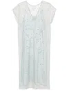 Forte Forte Embroidered Tulle Long Dress In Blue