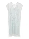 Forte Forte Embroidered Tulle Long Dress In Blue