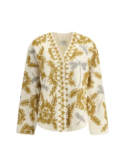 FORTE FORTE EMBROIDERED VELVET KIMONO