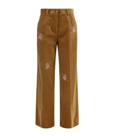 Forte Forte Embroidered Wide-leg Casual Trousers In Multi
