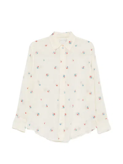 Forte Forte Embroidered-floral Buttoned Shirt In Neutral