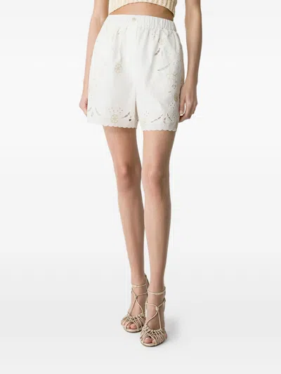 Forte Forte Emroidered Cotton Shorts In Animal Print