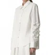 Forte Forte En Fleur Embroidery Cotton Popline Shirt In Bianco In White