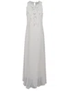 Forte Forte En Fleur Embroidery Popline And Georgette Dress In Bianco