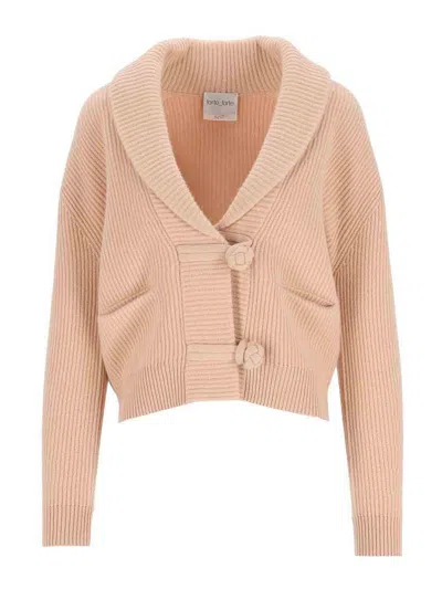 Forte Forte English Rib Cardigan In Pink