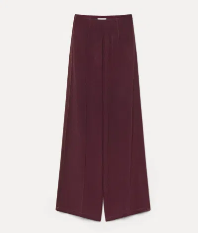 Forte Forte Palazzo Trousers In Satin Envers In Burgundy