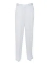 Forte Forte Baggy Satin Trousers With Wide Waistband In White