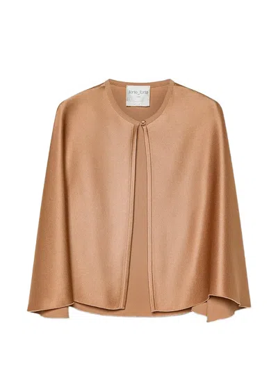 Forte Forte Envers Satin-finish Cape In Brown