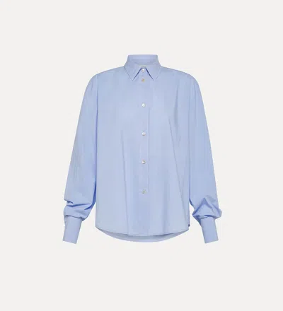 Forte Forte Essential Bci Cotton Poplin Shirt In Blue