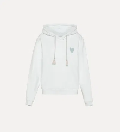 Forte Forte Essential Diagonal Cotton Hoodie Sw In White