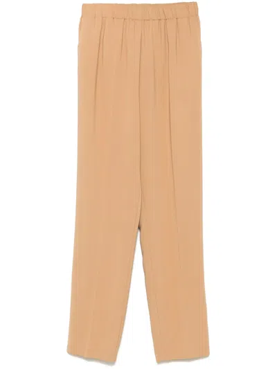 Forte Forte Essential Stretch Cady Crepe Pants In Brown