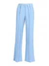 Forte Forte Essential Two-thousand-stripe Flowing Velvet Trousers In Blue
