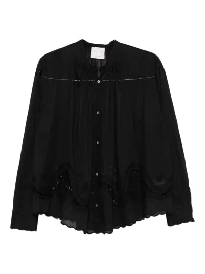 Forte Forte Eyelet Embroidered Shirt In Black