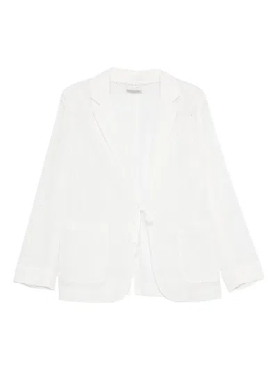 Forte Forte Cotton Jacket Crystal Eyelet Detail In White
