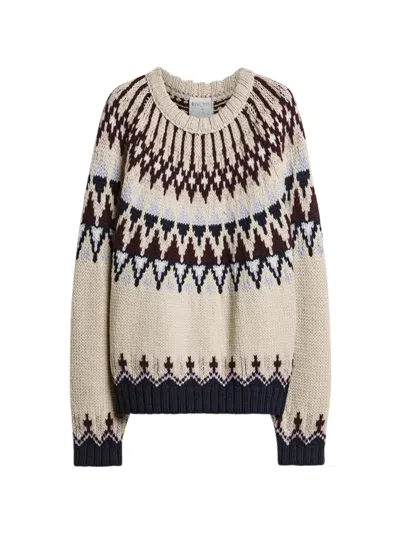 Forte Forte Fair Isle Cable-knit Sweater In Neutral