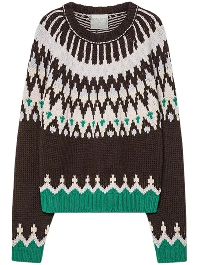 Forte Forte Fair Isle Rws Cable Wool Roundneck Sweater In Multi